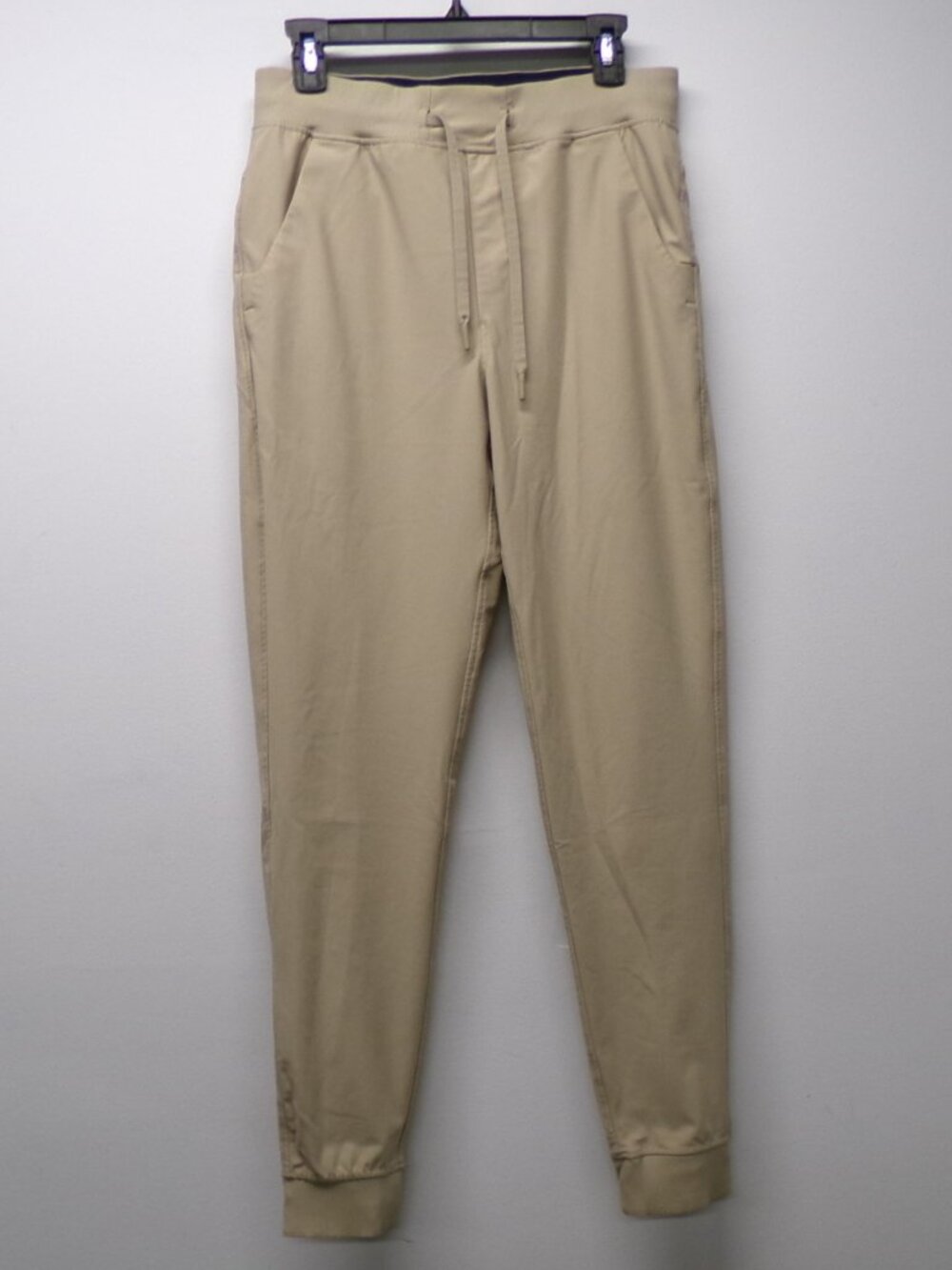 Birddogs Jogger Pants Mens Medium Khaki Woven Elastic Waist Zip Pocket Athletic